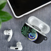 Federated States Of Micronesia AirPods Case FSM Tropical Monstera Leaf Dark Tribal Pattern TS04 - Polynesian Pride