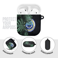 Federated States Of Micronesia AirPods Case FSM Tropical Monstera Leaf Dark Tribal Pattern TS04 - Polynesian Pride