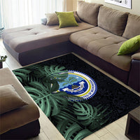 Federated States Of Micronesia Area Rug FSM Tropical Monstera Leaf Dark Tribal Pattern TS04 - Polynesian Pride
