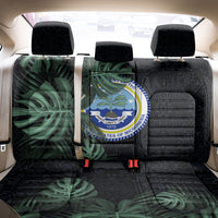 Federated States Of Micronesia Back Car Seat Cover FSM Tropical Monstera Leaf Dark Tribal Pattern TS04 - Polynesian Pride