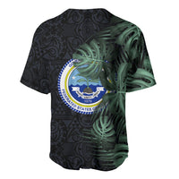 Federated States Of Micronesia Baseball Jersey FSM Tropical Monstera Leaf Dark Tribal Pattern TS04 - Polynesian Pride