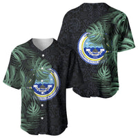Federated States Of Micronesia Baseball Jersey FSM Tropical Monstera Leaf Dark Tribal Pattern TS04 - Polynesian Pride