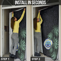 Federated States Of Micronesia Door Cover FSM Tropical Monstera Leaf Dark Tribal Pattern TS04 - Polynesian Pride