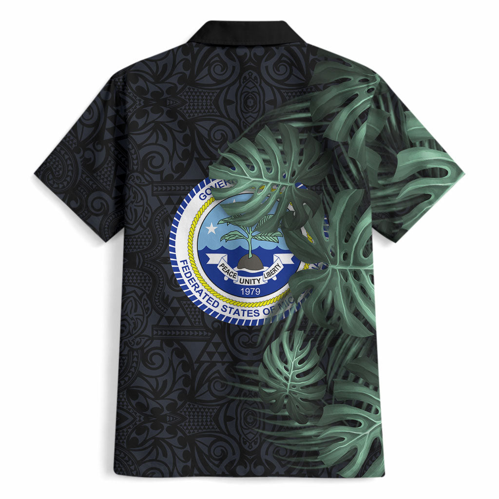 Federated States Of Micronesia Hawaiian Shirt FSM Tropical Monstera Leaf Dark Tribal Pattern TS04 - Polynesian Pride