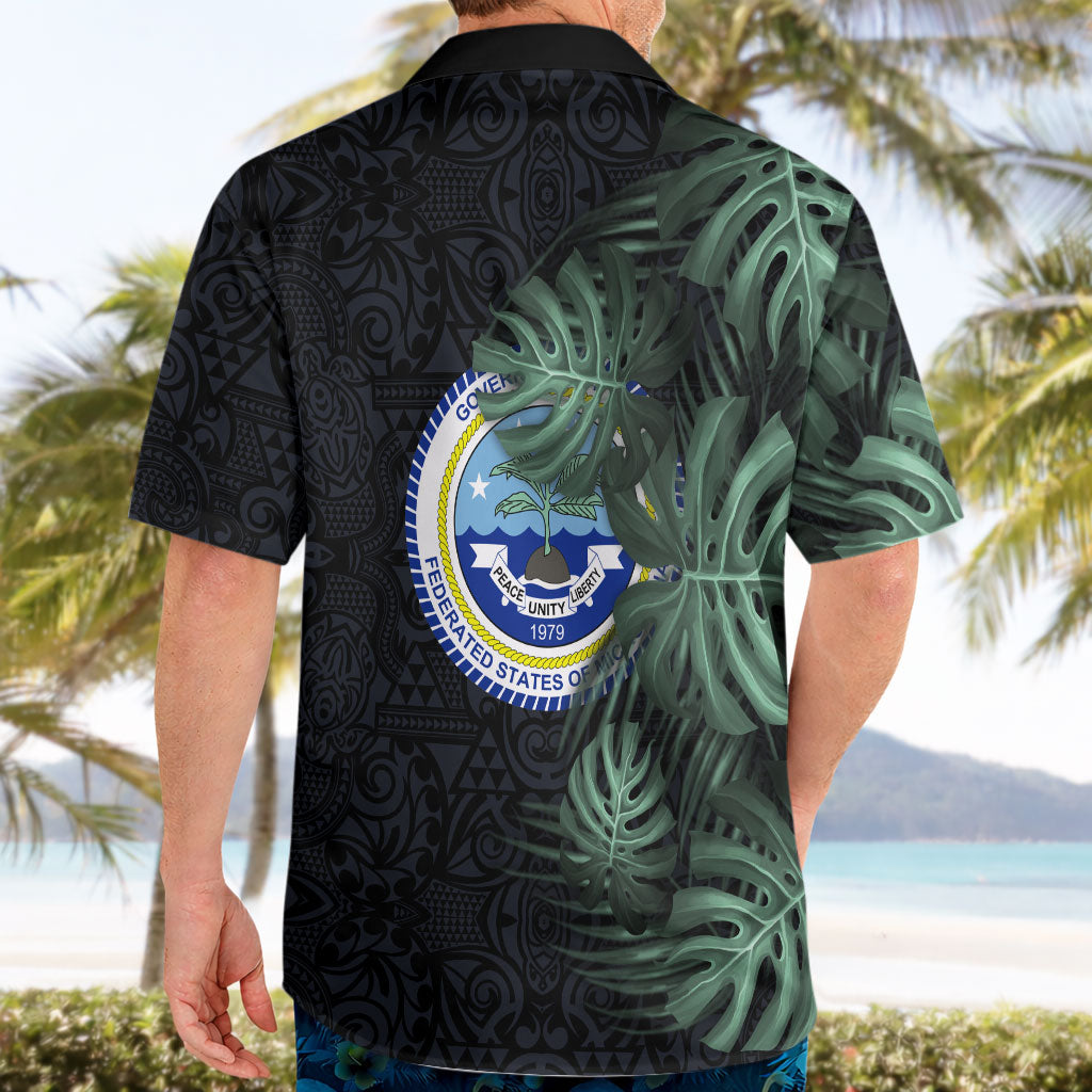 Federated States Of Micronesia Hawaiian Shirt FSM Tropical Monstera Leaf Dark Tribal Pattern TS04 - Polynesian Pride