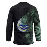 Federated States Of Micronesia Hockey Jersey FSM Tropical Monstera Leaf Dark Tribal Pattern TS04 - Polynesian Pride