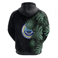 Federated States Of Micronesia Hoodie FSM Tropical Monstera Leaf Dark Tribal Pattern TS04 - Polynesian Pride