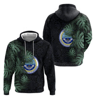 Federated States Of Micronesia Hoodie FSM Tropical Monstera Leaf Dark Tribal Pattern TS04 - Polynesian Pride