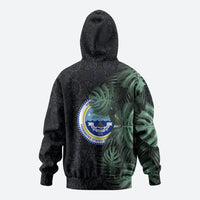 Federated States Of Micronesia Hoodie FSM Tropical Monstera Leaf Dark Tribal Pattern TS04 - Polynesian Pride