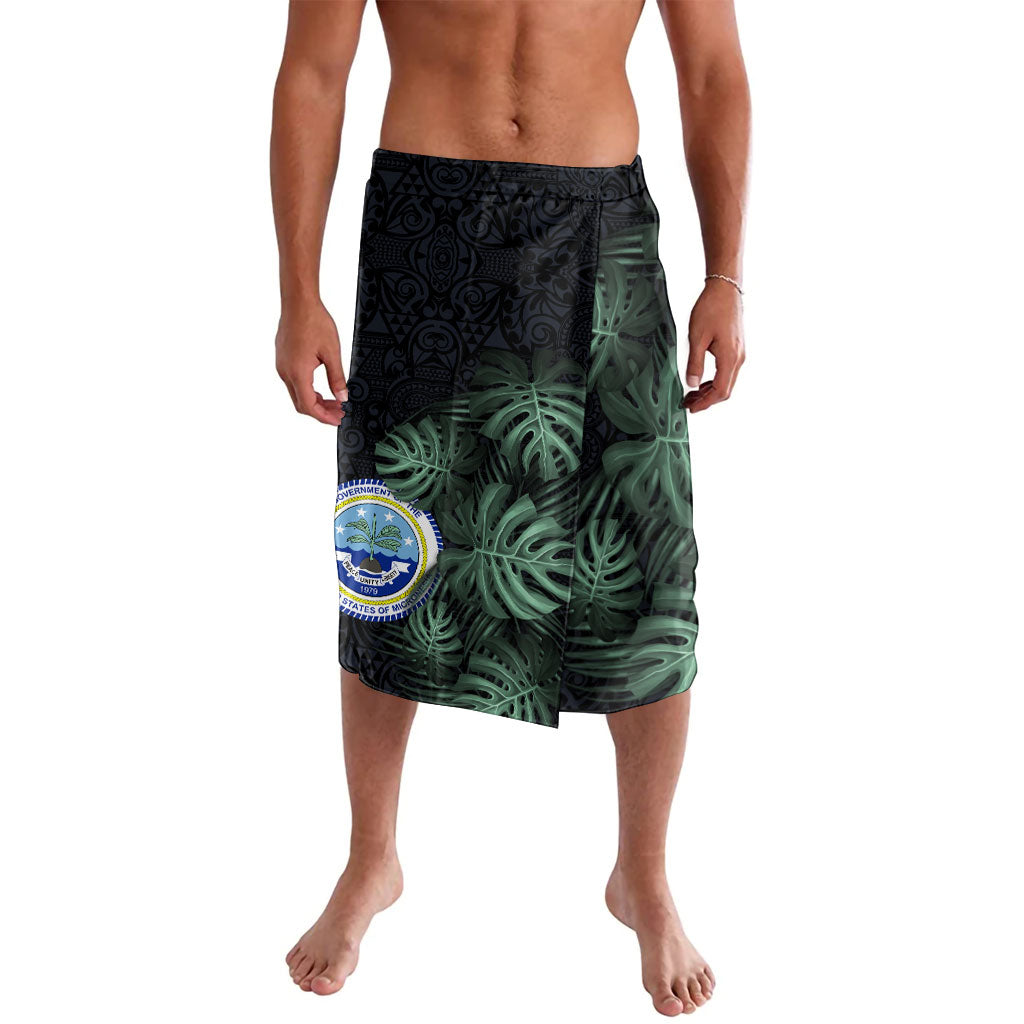 Federated States Of Micronesia Lavalava FSM Tropical Monstera Leaf Dark Tribal Pattern TS04 Black Green - Polynesian Pride