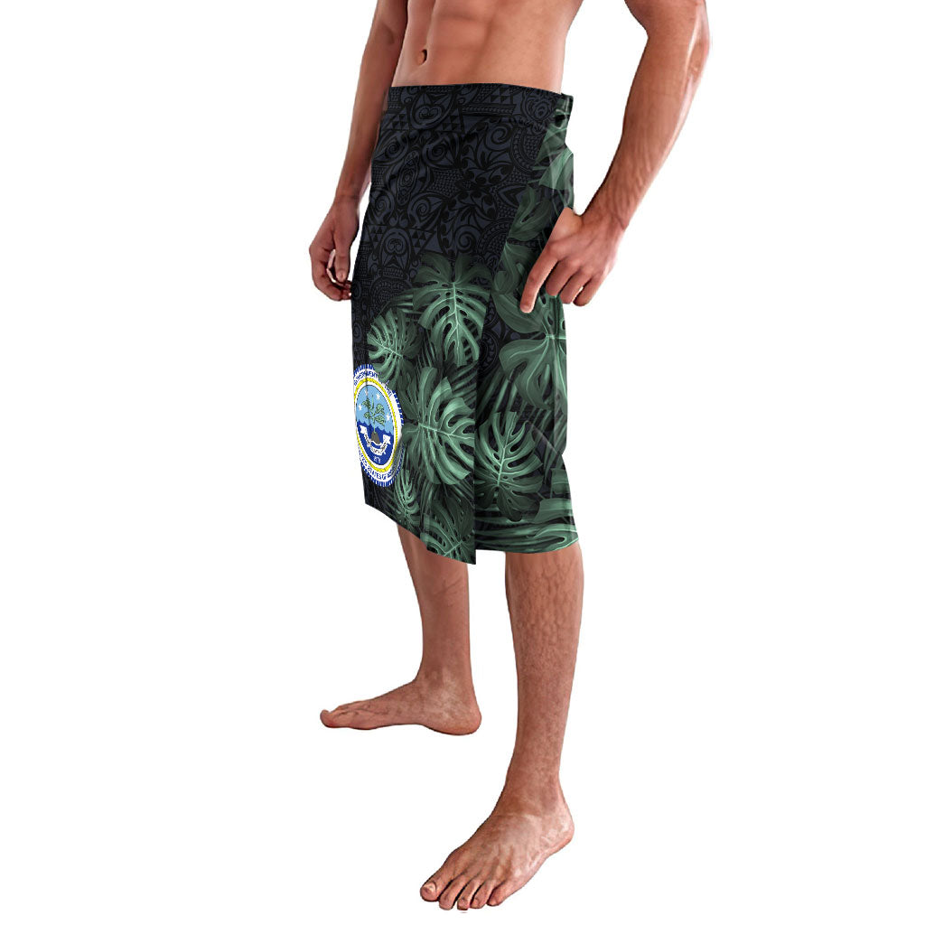 Federated States Of Micronesia Lavalava FSM Tropical Monstera Leaf Dark Tribal Pattern TS04 - Polynesian Pride