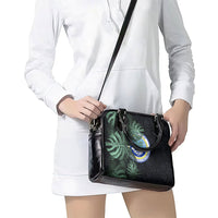 Federated States Of Micronesia Shoulder Handbag FSM Tropical Monstera Leaf Dark Tribal Pattern TS04 - Polynesian Pride