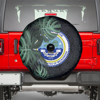 Federated States Of Micronesia Spare Tire Cover FSM Tropical Monstera Leaf Dark Tribal Pattern TS04 - Polynesian Pride