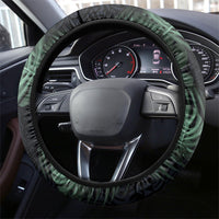 Federated States Of Micronesia Steering Wheel Cover FSM Tropical Monstera Leaf Dark Tribal Pattern TS04 - Polynesian Pride