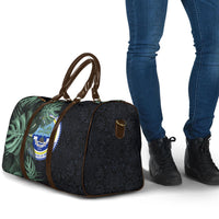 Federated States Of Micronesia Travel Bag FSM Tropical Monstera Leaf Dark Tribal Pattern TS04 - Polynesian Pride