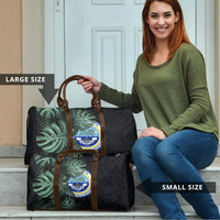 Federated States Of Micronesia Travel Bag FSM Tropical Monstera Leaf Dark Tribal Pattern TS04 - Polynesian Pride