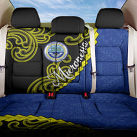 Federated States Of Micronesia FSM Back Car Seat Cover Pacific Islander Tribal Swirl Geometric Pattern TS04 One Size Black Blue - Polynesian Pride