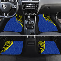 Federated States Of Micronesia FSM Car Mats Pacific Islander Tribal Swirl Geometric Pattern TS04 Set 4pcs Black Blue - Polynesian Pride