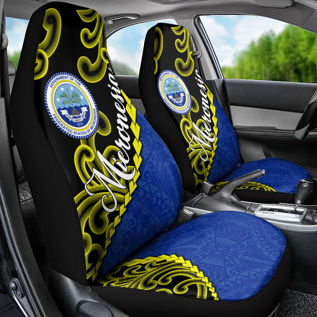 Federated States Of Micronesia FSM Car Seat Cover Pacific Islander Tribal Swirl Geometric Pattern TS04 - Polynesian Pride