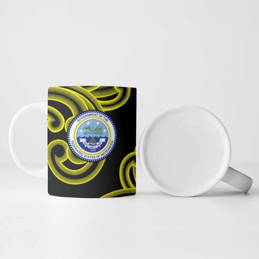 Federated States Of Micronesia FSM Ceramic Mug Pacific Islander Tribal Swirl Geometric Pattern TS04 - Polynesian Pride