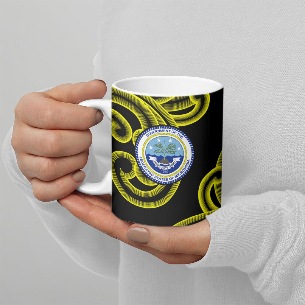 Federated States Of Micronesia FSM Ceramic Mug Pacific Islander Tribal Swirl Geometric Pattern TS04 - Polynesian Pride