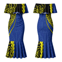 Federated States Of Micronesia FSM Couples Matching Mermaid Dress and Hawaiian Shirt Pacific Islander Tribal Swirl Geometric Pattern TS04 - Polynesian Pride