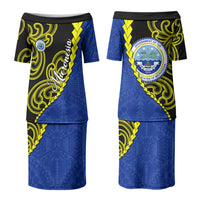 Federated States Of Micronesia FSM Couples Matching Puletasi and Hawaiian Shirt Pacific Islander Tribal Swirl Geometric Pattern TS04 - Polynesian Pride