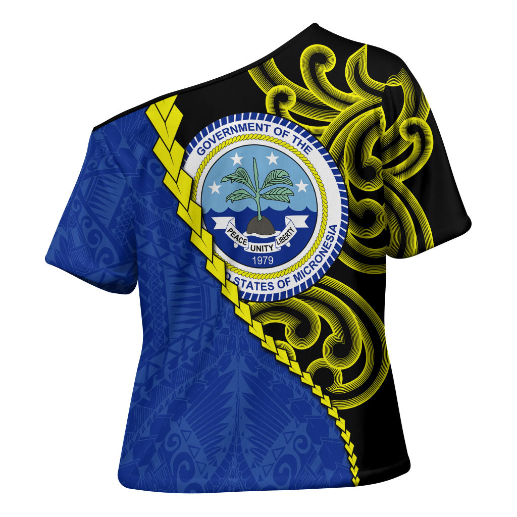 Federated States Of Micronesia FSM Cross Shoulder Shirt Pacific Islander Tribal Swirl Geometric Pattern TS04 - Polynesian Pride