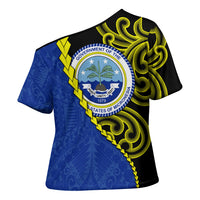 Federated States Of Micronesia FSM Cross Shoulder Shirt Pacific Islander Tribal Swirl Geometric Pattern TS04 - Polynesian Pride
