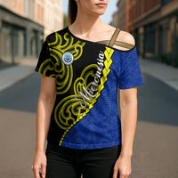 Federated States Of Micronesia FSM Cross Shoulder Shirt Pacific Islander Tribal Swirl Geometric Pattern TS04 - Polynesian Pride
