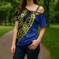 Federated States Of Micronesia FSM Cross Shoulder Shirt Pacific Islander Tribal Swirl Geometric Pattern TS04 - Polynesian Pride