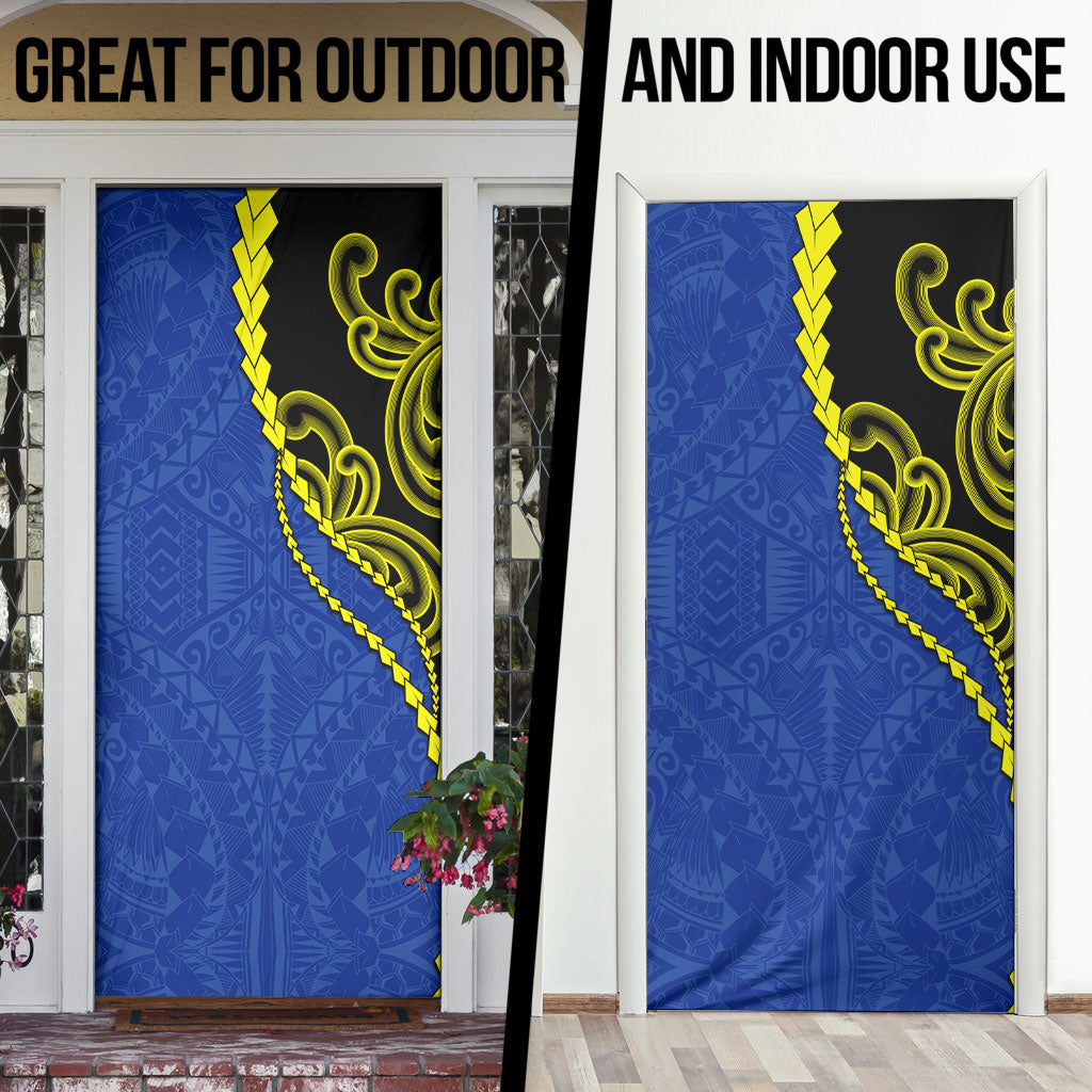 Federated States Of Micronesia FSM Door Cover Pacific Islander Tribal Swirl Geometric Pattern TS04 - Polynesian Pride