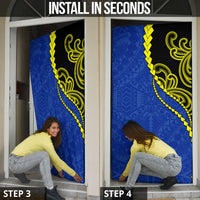 Federated States Of Micronesia FSM Door Cover Pacific Islander Tribal Swirl Geometric Pattern TS04 - Polynesian Pride