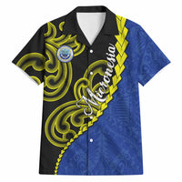 Federated States Of Micronesia FSM Hawaiian Shirt Pacific Islander Tribal Swirl Geometric Pattern TS04 Black Blue - Polynesian Pride