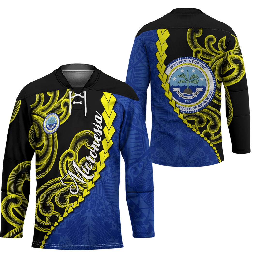 Federated States Of Micronesia FSM Hockey Jersey Pacific Islander Tribal Swirl Geometric Pattern TS04 - Polynesian Pride