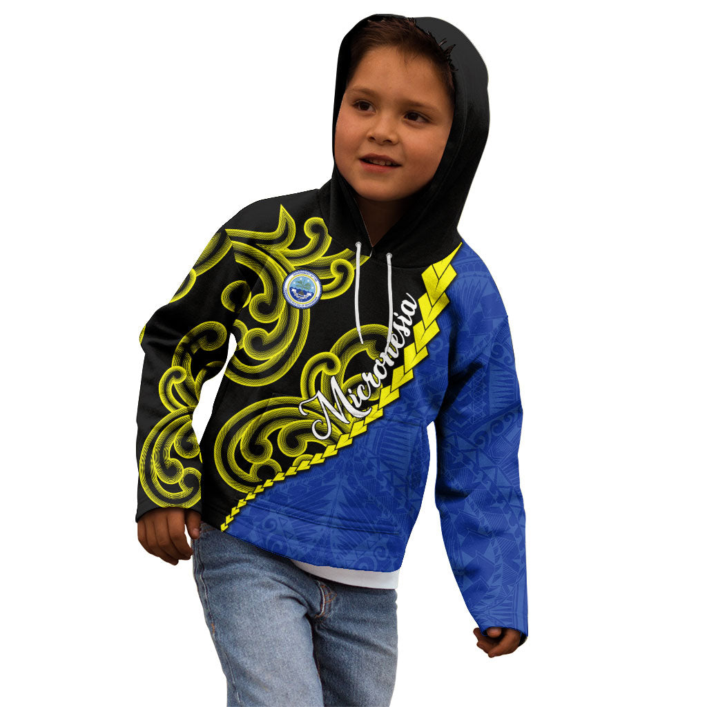 Federated States Of Micronesia FSM Kid Hoodie Pacific Islander Tribal Swirl Geometric Pattern TS04 - Polynesian Pride