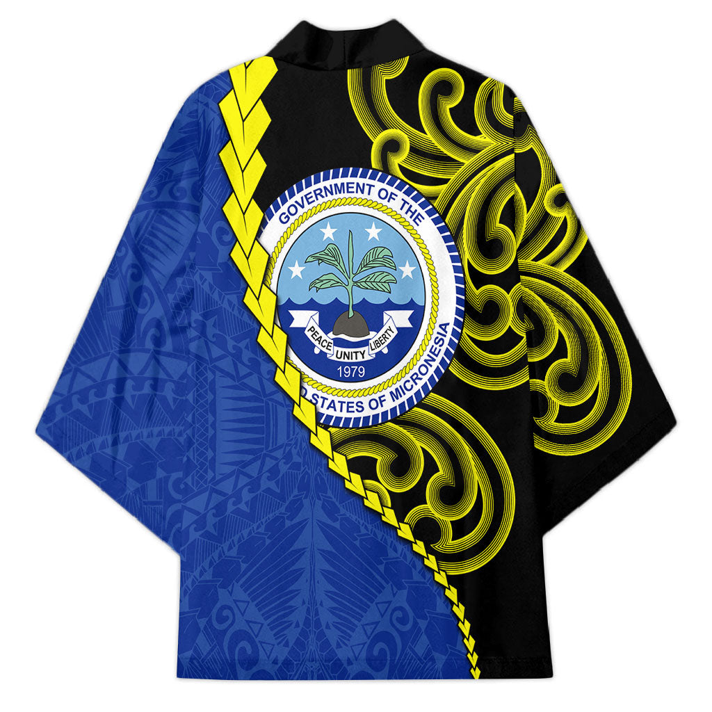 Federated States Of Micronesia FSM Kimono Pacific Islander Tribal Swirl Geometric Pattern TS04 - Polynesian Pride