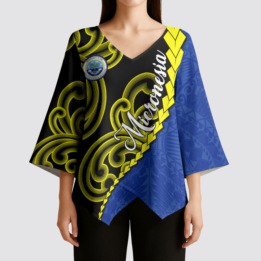 Federated States Of Micronesia FSM Kimono Sleeve Blouse Pacific Islander Tribal Swirl Geometric Pattern TS04 - Polynesian Pride