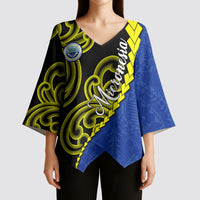 Federated States Of Micronesia FSM Kimono Sleeve Blouse Pacific Islander Tribal Swirl Geometric Pattern TS04 - Polynesian Pride