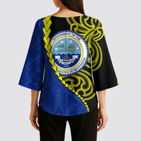 Federated States Of Micronesia FSM Kimono Sleeve Blouse Pacific Islander Tribal Swirl Geometric Pattern TS04 - Polynesian Pride