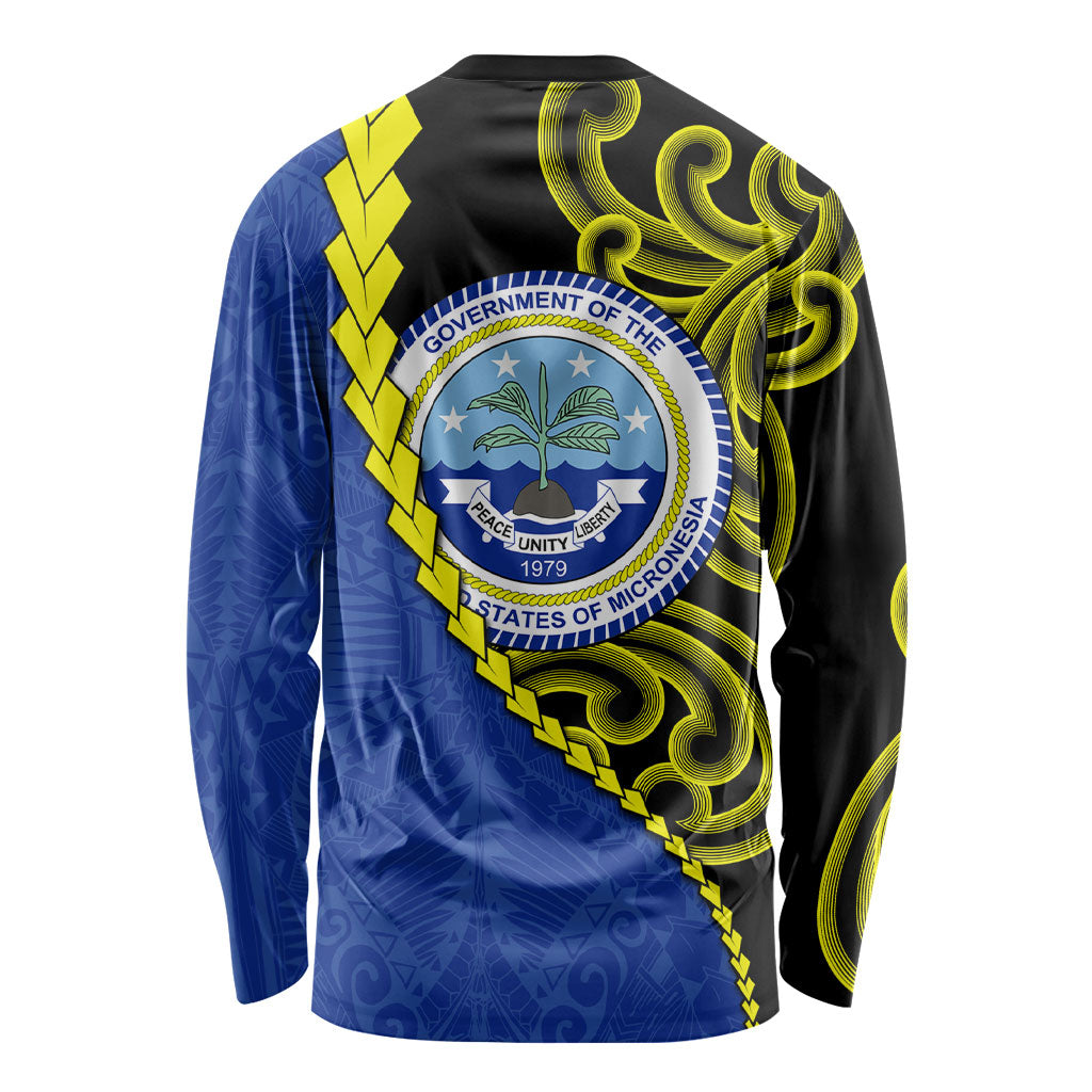 Federated States Of Micronesia FSM Long Sleeve Shirt Pacific Islander Tribal Swirl Geometric Pattern TS04 - Polynesian Pride
