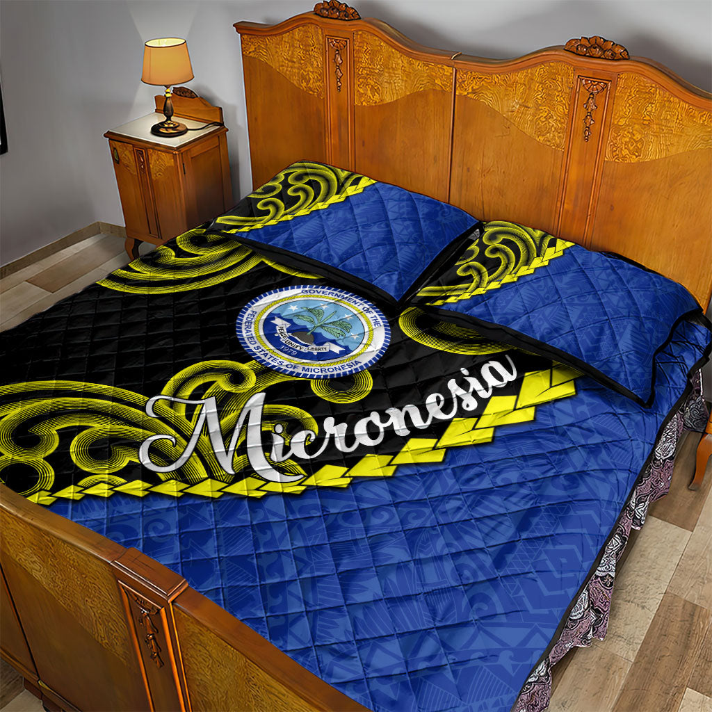 Federated States Of Micronesia FSM Quilt Bed Set Pacific Islander Tribal Swirl Geometric Pattern TS04 - Polynesian Pride