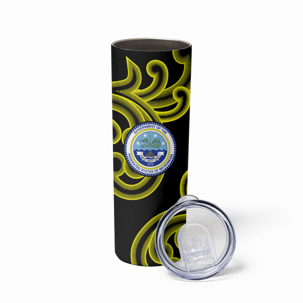 Federated States Of Micronesia FSM Skinny Tumbler Pacific Islander Tribal Swirl Geometric Pattern TS04 - Polynesian Pride