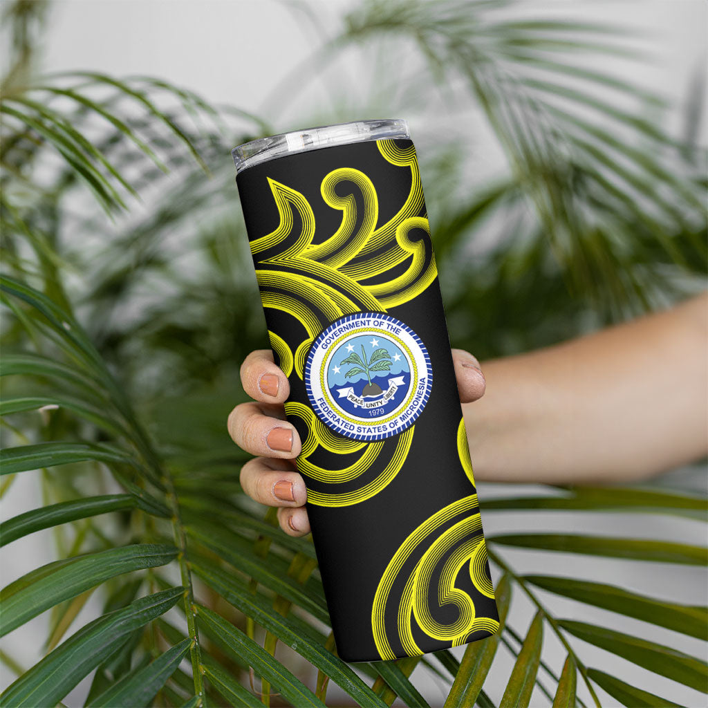 Federated States Of Micronesia FSM Skinny Tumbler Pacific Islander Tribal Swirl Geometric Pattern TS04 - Polynesian Pride