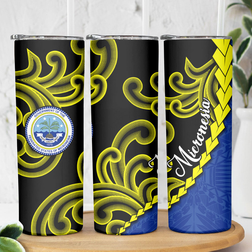 Federated States Of Micronesia FSM Skinny Tumbler Pacific Islander Tribal Swirl Geometric Pattern TS04 - Polynesian Pride