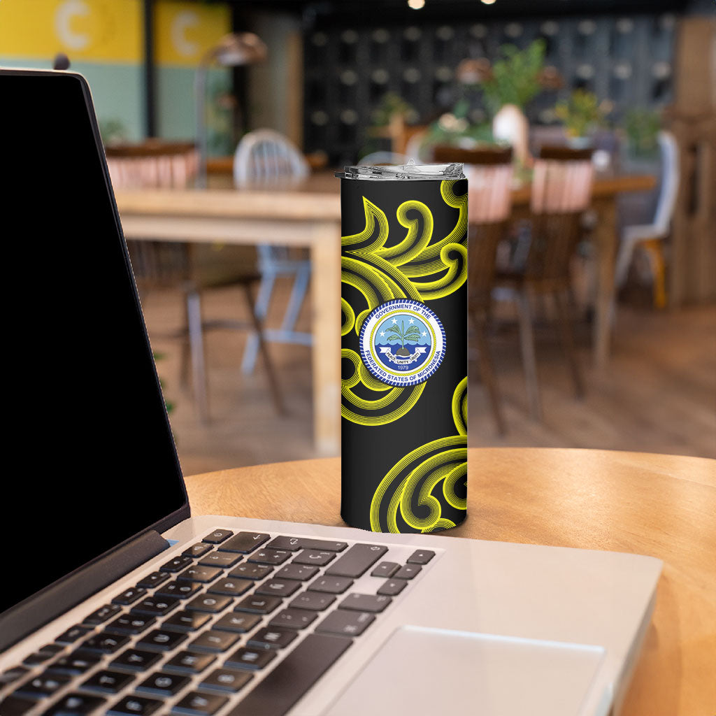 Federated States Of Micronesia FSM Skinny Tumbler Pacific Islander Tribal Swirl Geometric Pattern TS04 - Polynesian Pride