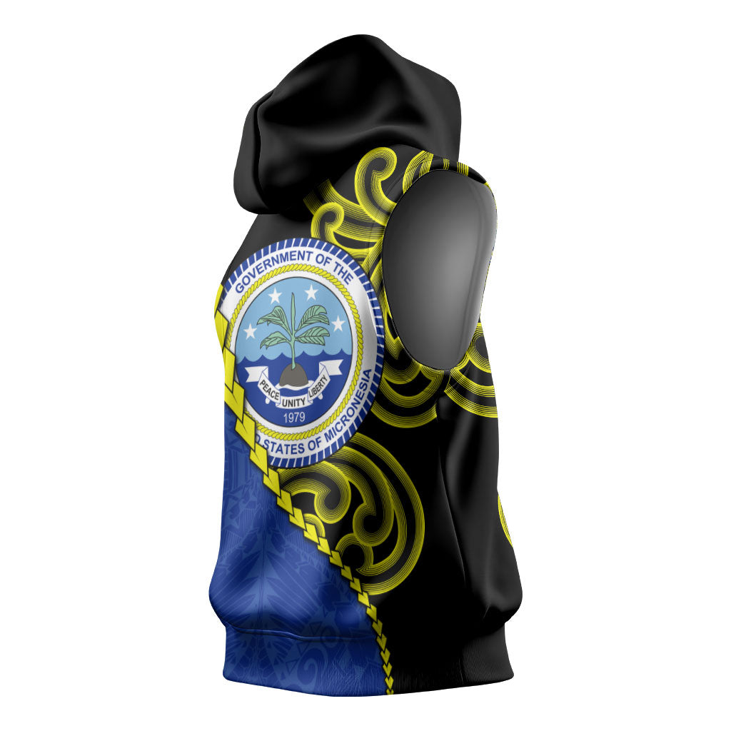 Federated States Of Micronesia FSM Sleeveless Hoodie Pacific Islander Tribal Swirl Geometric Pattern TS04 - Polynesian Pride
