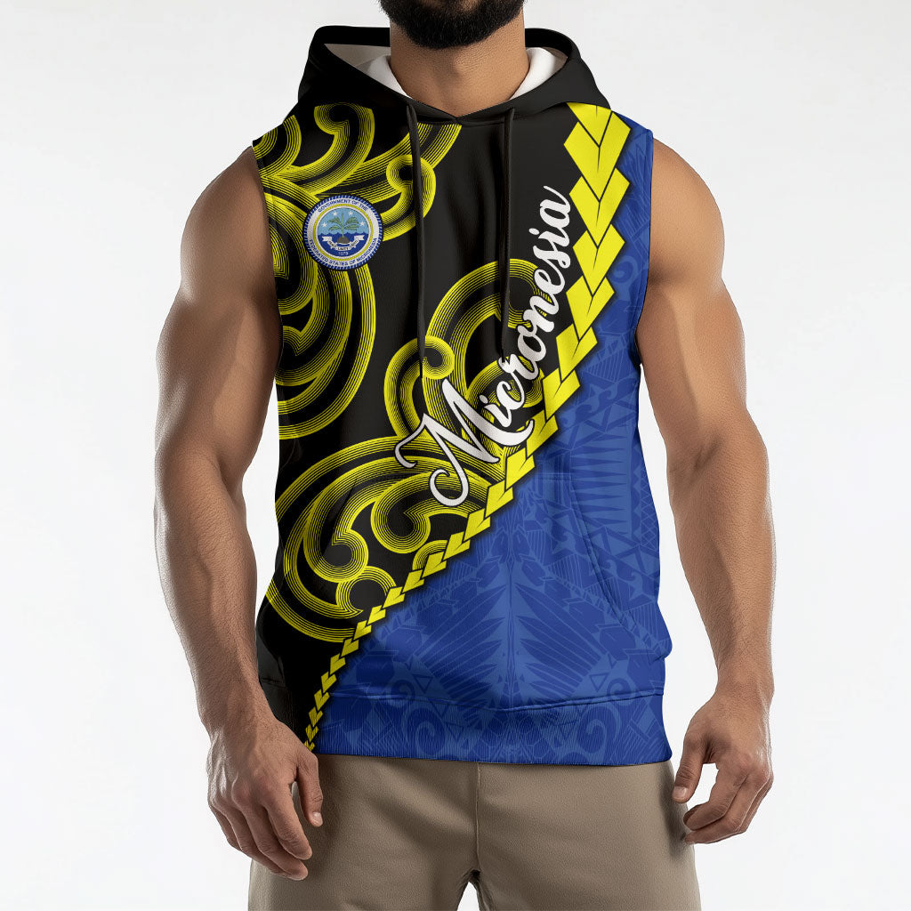 Federated States Of Micronesia FSM Sleeveless Hoodie Pacific Islander Tribal Swirl Geometric Pattern TS04 - Polynesian Pride