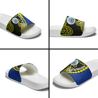 Federated States Of Micronesia FSM Slide Sandals Pacific Islander Tribal Swirl Geometric Pattern TS04 - Polynesian Pride