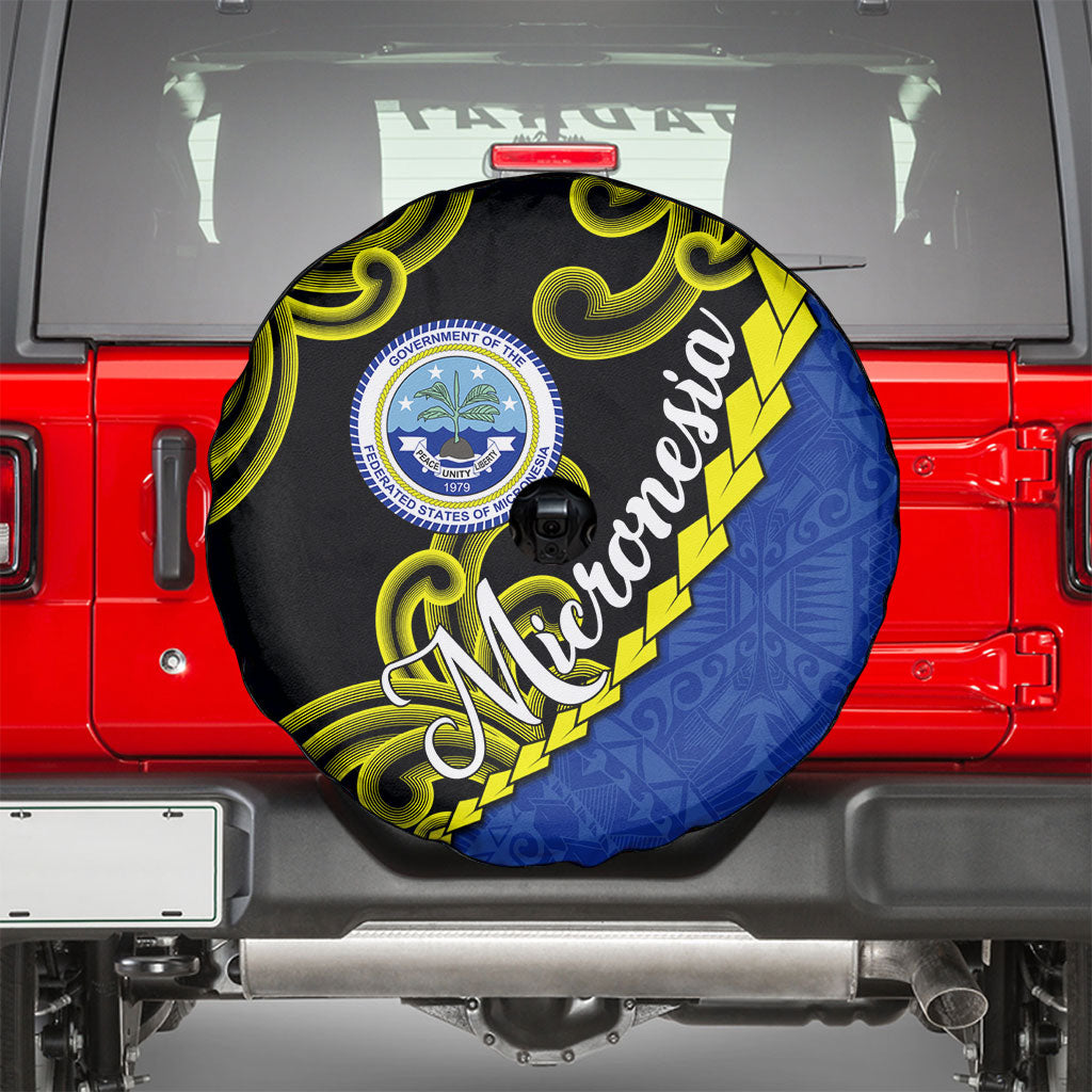 Federated States Of Micronesia FSM Spare Tire Cover Pacific Islander Tribal Swirl Geometric Pattern TS04 - Polynesian Pride